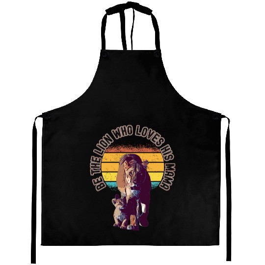 BE THE LION WHO LOVES HIS MAMA, VINTAGE SUNSET Aprons