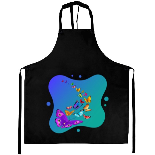Colorful Butterflies Nature Cute Aprons