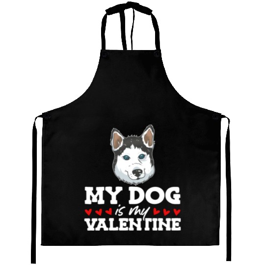 My Dog Is My Valentine Date Cute Doggy Aprons