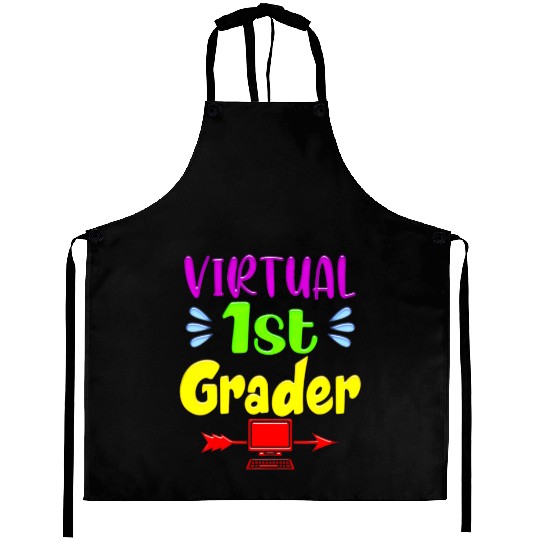 Virtual 1st grader Funny Back to School 2020 Teach Aprons