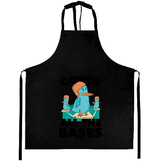 Baseball game with funny birds Aprons