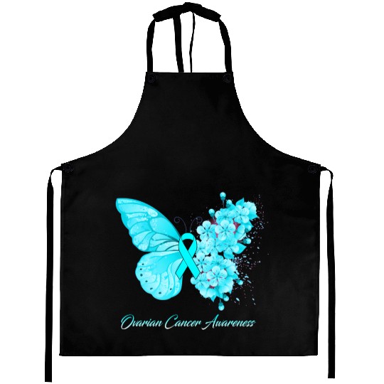 Ovarian Cancer Awareness Ribbon Teal Ovarian Cance Aprons