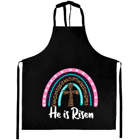 Easter For Christian N Mom He Is Risen Leopard Aprons