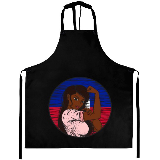 Patriotic Haitian Flag Haiti Proud Haitian Aprons