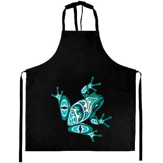Native American Indian Style Frog Pacific Northwes Aprons
