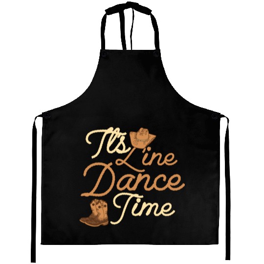 It's Line Dance Time Western Country Music Aprons