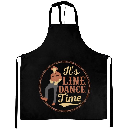 It's Line Dance Time Country Music Western Aprons
