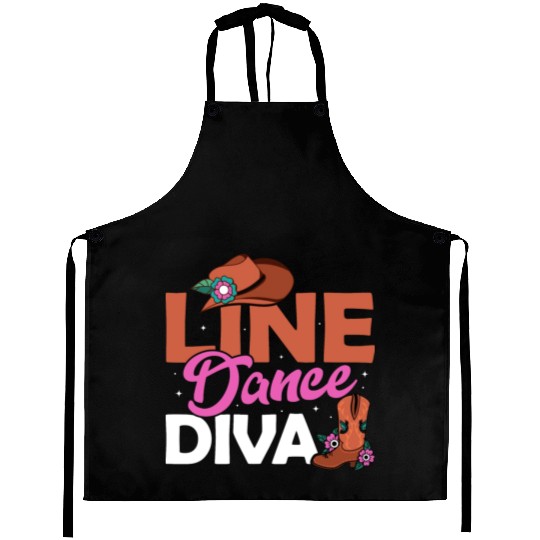 Line Dance Diva Country Music Western Aprons