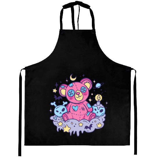 Yami Kawaii Creepy Teddy Bear With Skulls Aprons