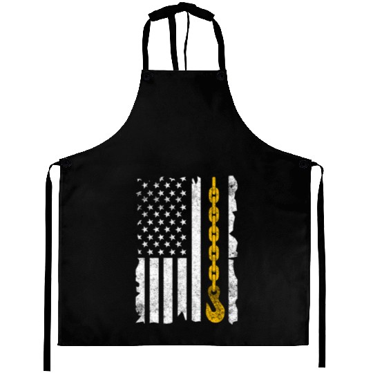 Tow Truck Us Flag Trucking Driver Aprons