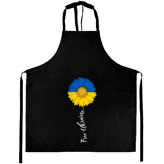 Free Ukraine Sun Flower Support Ukraine I Stand Wi Aprons