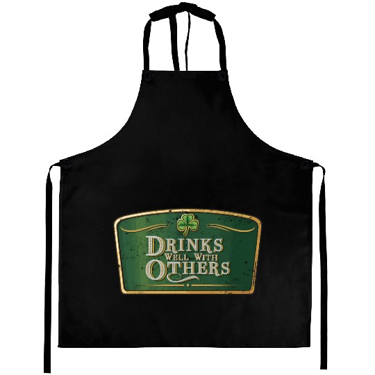 Drin Well With Others - St Patrick'S Day Beer Labe Aprons
