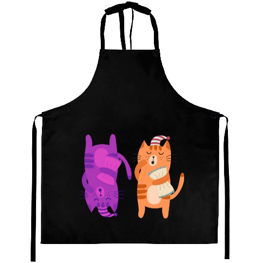 Cats Nap Napping Kitties Hugging Pillows Aprons