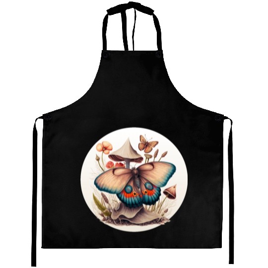 Cottagecore Butterfly Mushroom Forest Plants Botan Aprons