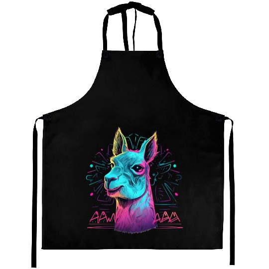 Colorful neon Llama Aprons