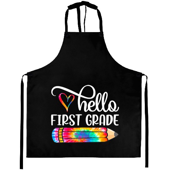 Tie Dye Hello First Grade Back To School Teachers Aprons