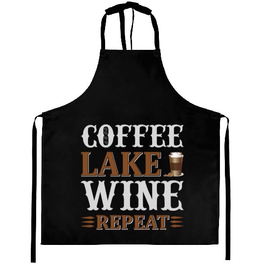 Coffee Lake Wine Repeat Aprons