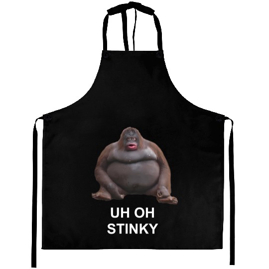 Uh Oh Stinky Poop Le Monke Meme Aprons