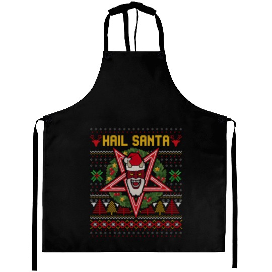 Hail Santa Weird Aprons
