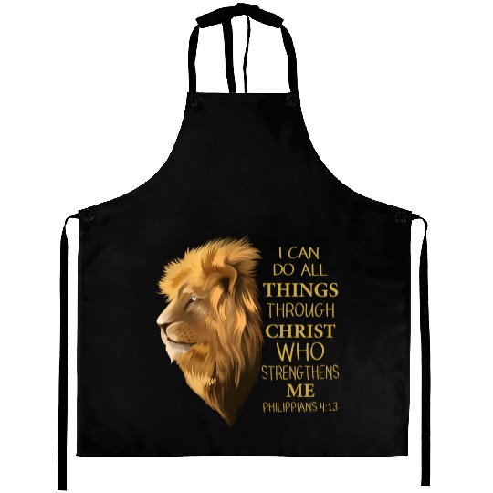 Philippians 4 13 Religious Lion Verses Christian Aprons