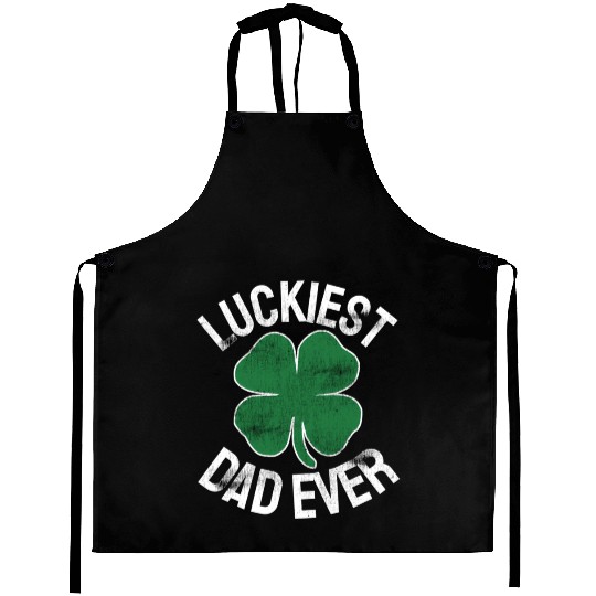 St Patrick'S Day Shamrock Luckiest Dad Irish Aprons