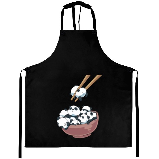 Japanese Panda Bears Ramen Noodle Bowl Aprons