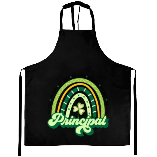Boho Rainbow Shamrock One Lucky Principal St Aprons