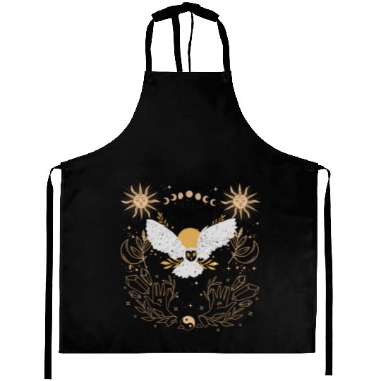 Dark Academia Tarot Card Sun Moon Crystals Owl Aprons