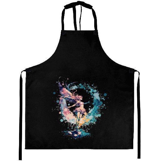 Celestial Watercolor Fairy Girls Pastel Artwork Aprons