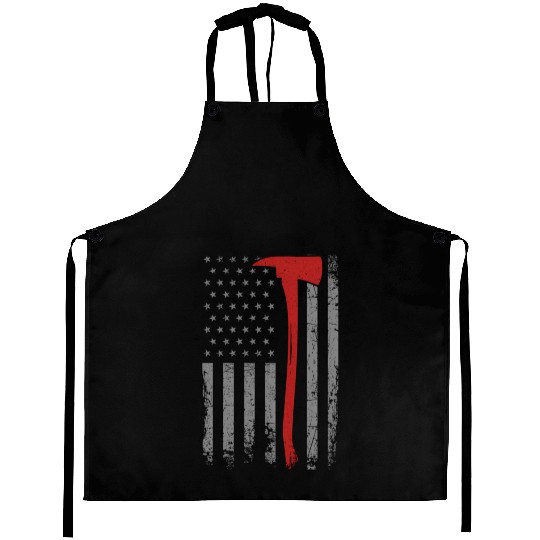 Wildland Firefighter Axe American Flag Thin Red Aprons