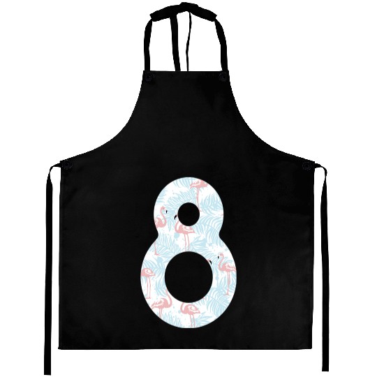 8 T Shirt8 Flamingo Pattern Number Aprons