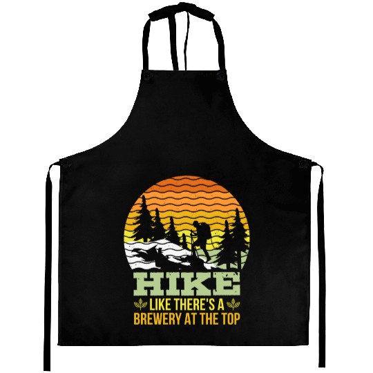 Hiker funny Beer lover Hiking Mountaineering Aprons