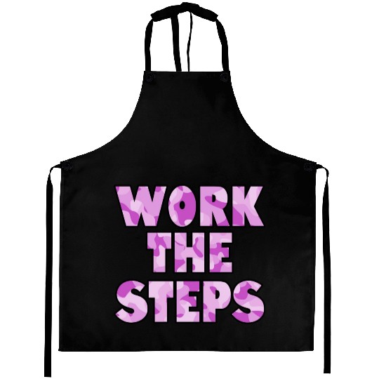 Work the Steps purple camo Aprons