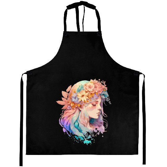 Floral Girl Positivity Quote Mental Health Awarene Aprons