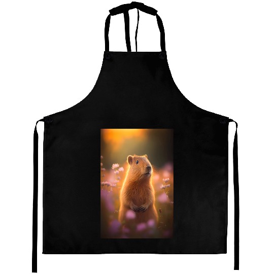 Capybara In Nature Aprons