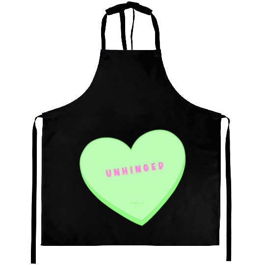 unhinged conversation heart Aprons