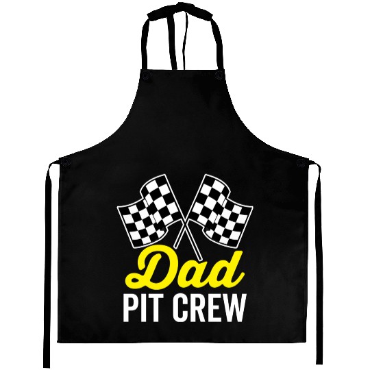 Dad Pit Crew For Racing Party Costume Aprons