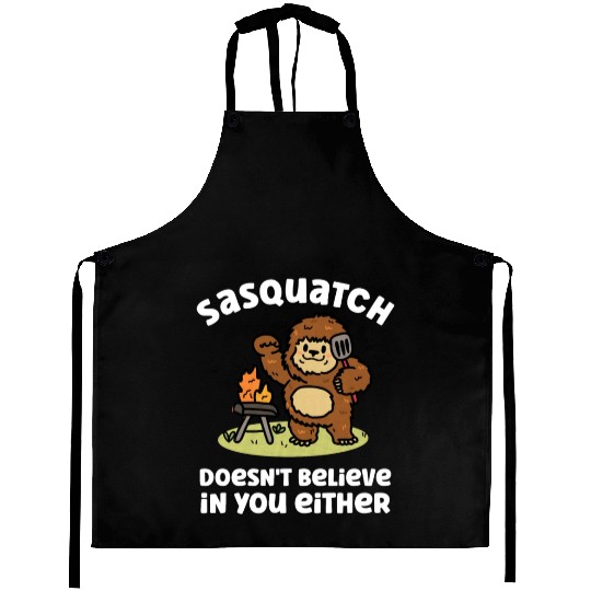 Sasquatch Bigfoot Doesn't Believe Either Summer Aprons
