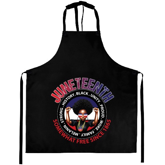 Juneteenth Red White and Blue Power Aprons