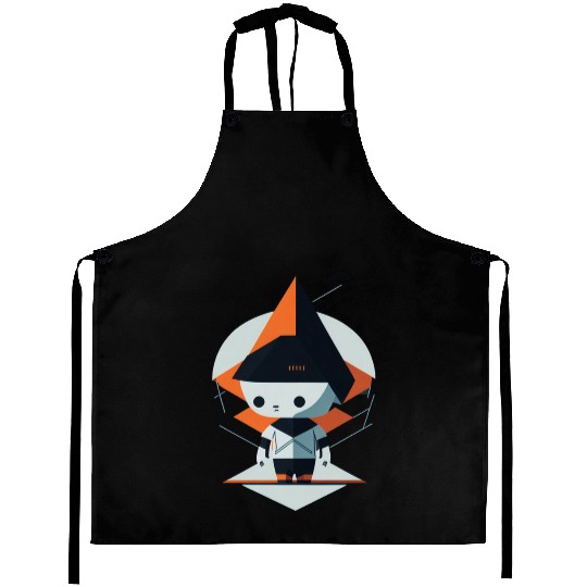 Cute Minimalistic Cartoon with Geometric Patterns Aprons