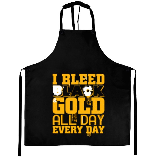I Bleed Black And Gold Aprons
