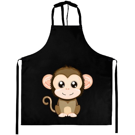 Cute, Joyful Monkey - Kawaii Style Aprons