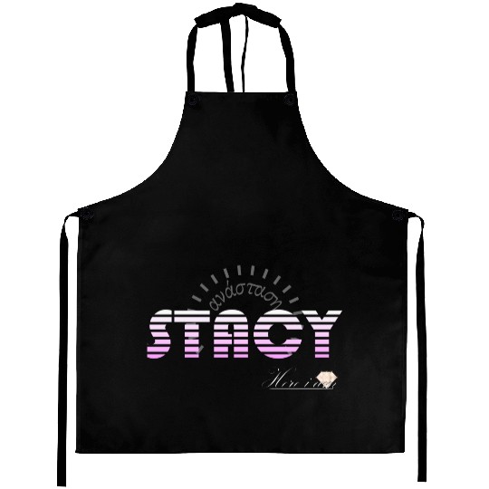 Stacy pink white, etymology of Greek origin. Aprons