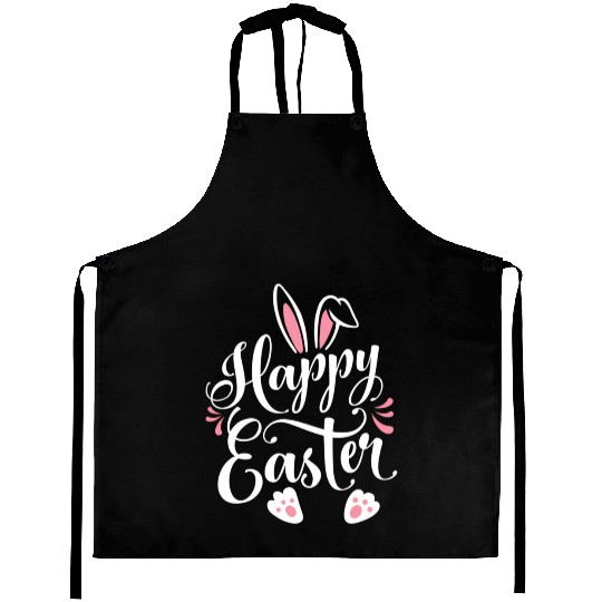 Happy Easter Bunny Rabbit Face Easter Day Aprons