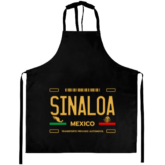 Sinaloa Meco License Plate Aesthetic Sinaloa Aprons
