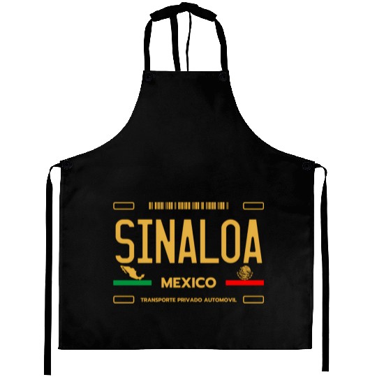 Sinaloa Meco License Plate Aesthetic Sinaloa Aprons