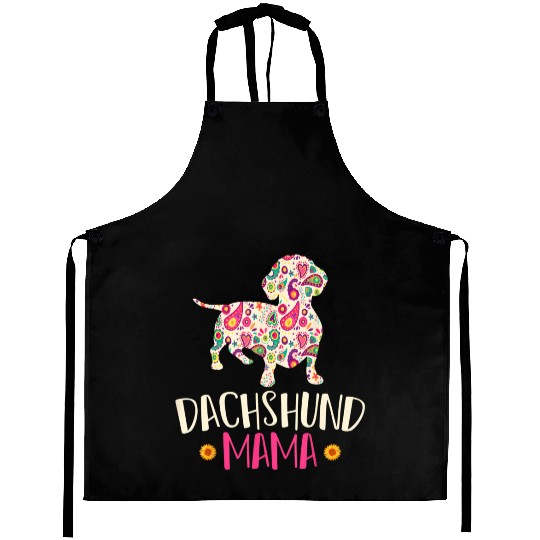 Mothers Day Wiener Mom Weenie Dog Vintage Aprons