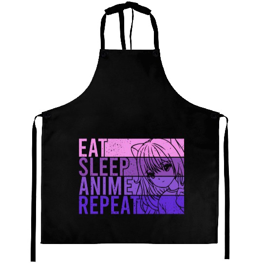 Anime Aprons Eat Sleep Anime Repeat Anime