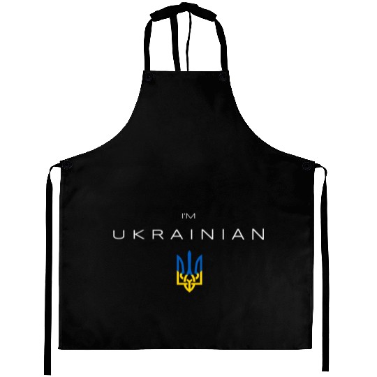 I am Ukrainian - I am from Ukraine Trident Flag Aprons