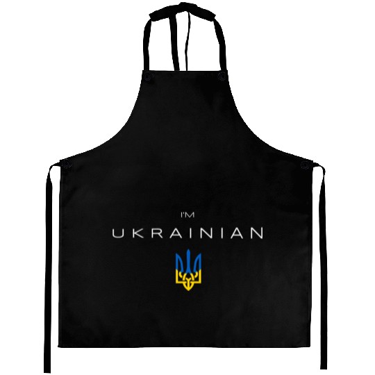 I am Ukrainian - I am from Ukraine Trident Flag Aprons
